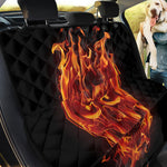 Flaming Evil Skull Print Pet Car Back Seat Cover
