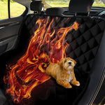 Flaming Evil Skull Print Pet Car Back Seat Cover