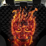 Flaming Evil Skull Print Pet Car Back Seat Cover