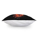 Flaming Evil Skull Print Pillow Cover