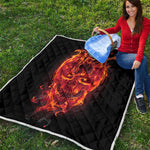 Flaming Evil Skull Print Quilt