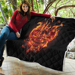 Flaming Evil Skull Print Quilt