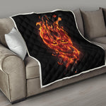 Flaming Evil Skull Print Quilt