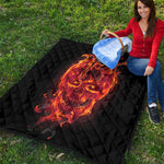 Flaming Evil Skull Print Quilt