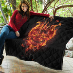 Flaming Evil Skull Print Quilt