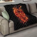 Flaming Evil Skull Print Quilt