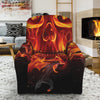 Flaming Evil Skull Print Recliner Slipcover