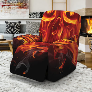 Flaming Evil Skull Print Recliner Slipcover