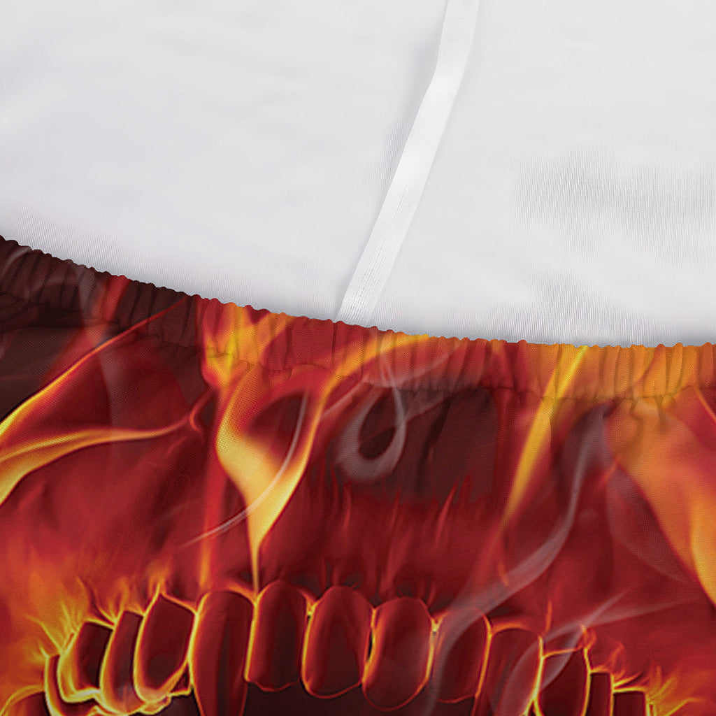 Flaming Evil Skull Print Sofa Cover