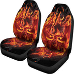 Flaming Evil Skull Print Universal Fit Car Seat Covers