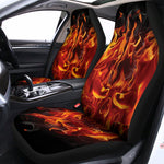Flaming Evil Skull Print Universal Fit Car Seat Covers