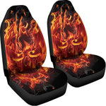 Flaming Evil Skull Print Universal Fit Car Seat Covers