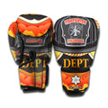 Flaming Firefighter Emblem Print Boxing Gloves