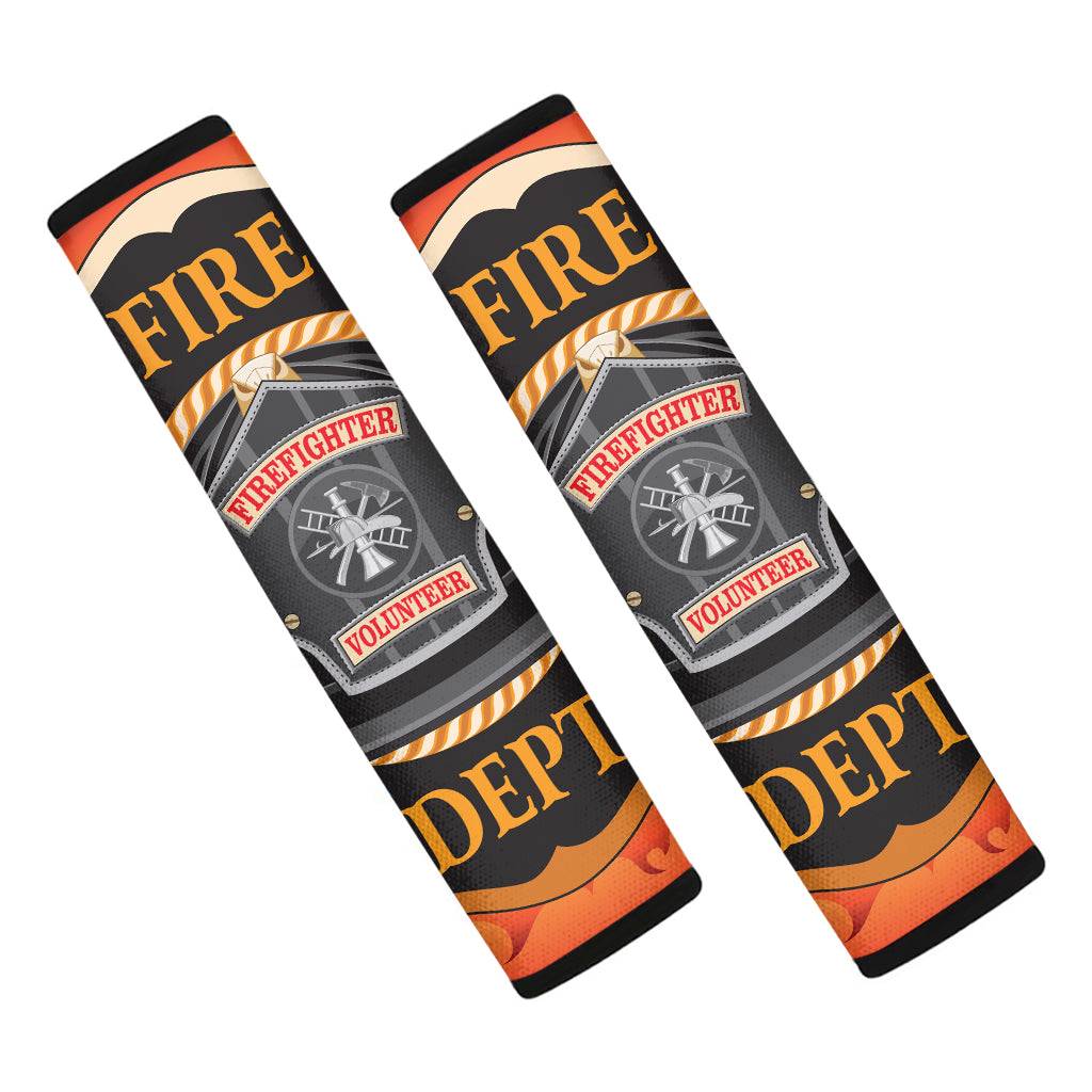 Flaming Firefighter Emblem Print Car Seat Belt Covers