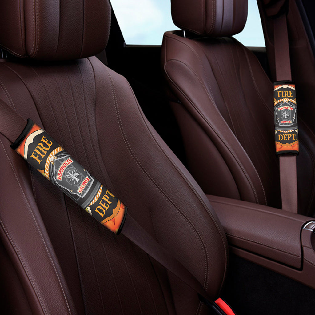 Flaming Firefighter Emblem Print Car Seat Belt Covers