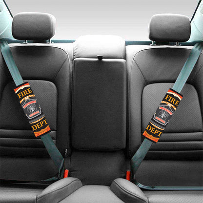 Flaming Firefighter Emblem Print Car Seat Belt Covers