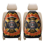Flaming Firefighter Emblem Print Car Seat Organizers