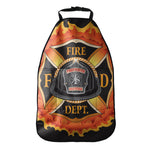 Flaming Firefighter Emblem Print Car Seat Organizers