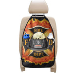 Flaming Firefighter Emblem Print Car Seat Organizers