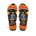 Flaming Firefighter Emblem Print Flip Flops
