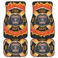 Flaming Firefighter Emblem Print Front and Back Car Floor Mats
