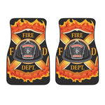 Flaming Firefighter Emblem Print Front Car Floor Mats
