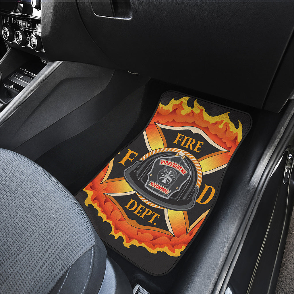 Flaming Firefighter Emblem Print Front Car Floor Mats