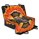 Flaming Firefighter Emblem Print Pet Car Back Seat Cover