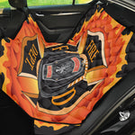 Flaming Firefighter Emblem Print Pet Car Back Seat Cover