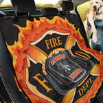 Flaming Firefighter Emblem Print Pet Car Back Seat Cover