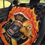 Flaming Firefighter Emblem Print Pet Car Back Seat Cover