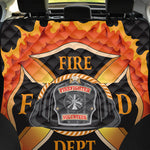 Flaming Firefighter Emblem Print Pet Car Back Seat Cover