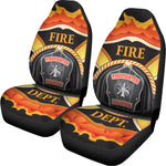 Flaming Firefighter Emblem Print Universal Fit Car Seat Covers