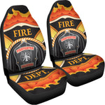 Flaming Firefighter Emblem Print Universal Fit Car Seat Covers