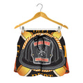 Flaming Firefighter Emblem Print Women's Shorts