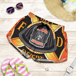Flaming Firefighter Emblem Print Women's Shorts