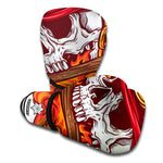 Flaming Firefighter Skull Print Boxing Gloves