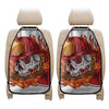 Flaming Firefighter Skull Print Car Seat Organizers