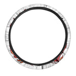 Flaming Firefighter Skull Print Car Steering Wheel Cover