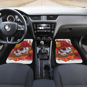 Flaming Firefighter Skull Print Front Car Floor Mats