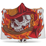 Flaming Firefighter Skull Print Hooded Blanket