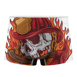 Flaming Firefighter Skull Print Men's Boxer Briefs
