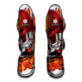 Flaming Firefighter Skull Print Muay Thai Shin Guards