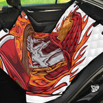 Flaming Firefighter Skull Print Pet Car Back Seat Cover