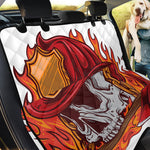 Flaming Firefighter Skull Print Pet Car Back Seat Cover