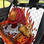 Flaming Firefighter Skull Print Pet Car Back Seat Cover