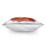 Flaming Firefighter Skull Print Pillow Cover