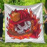 Flaming Firefighter Skull Print Quilt