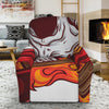 Flaming Firefighter Skull Print Recliner Slipcover