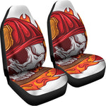 Flaming Firefighter Skull Print Universal Fit Car Seat Covers